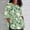 Green, variant on LYXSSBYX 3/4 Length Sleeve Womens Tops Plus Size Women's Ladies Fashion Casual Cropped 3/4 Sleeve Printing Cotton Loose Shirt Blouse Top
