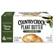 Country Crock Dairy Free Plant Butter with Olive Oil, 16 oz, 4 Sticks (Refrigerated)