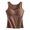 thumbnail image 2 of Roncen Women's Thermal Vest with Built-in Bra, Fleece Lined Seamless Tank Top, Printed Warm Sleeveless Undershirt, 2 of 7