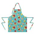 thumbnail image 2 of Pioneer Flower Floral Print Pattern Apron for Women and Men, Cotton Linen Waterproof with Pockets, Adjustable, 33x27 Inch for Kitchen, Gardening, BBQ, Salon, 2 of 6