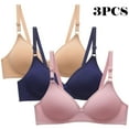 thumbnail image 2 of ATOYSOY Wireless Bras for Woman 3 Pack Bras for Teen Girls, Push Up Bralette Juniors Sports Bras Multi Pack ,Athletic Tops Teenager Underwear Small Bras Brasieres, 2 of 6