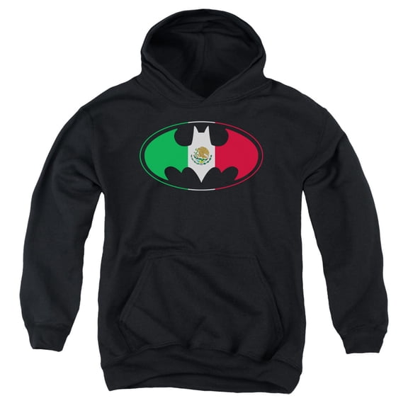 Batman - Mexican Flag Shield - Youth Hooded Sweatshirt - X-Large