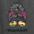 thumbnail image 2 of Messy Bun BeachLife | Cool Neon Leopard Print Bandana | Sunglasses Vaction Beach Paradise Fashion Unisex Hoodie Sweatshirt, Heather Black, M, 2 of 5