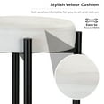 thumbnail image 4 of Home Details Velvet Velour Indoor Backless Compact Vanity Stool, White, 4 of 6