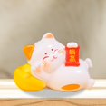 thumbnail image 6 of Fancyes Lucky Cat Figurine Creative Statue Birthday Gift Cute Sculpture Tabletop Decoration for Home Bedroom Entryway Table Bookshelf 5.9x3.3x4.1 cm, 6 of 8