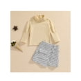 thumbnail image 2 of GXFC Toddler Girl Fall Skirt Outfits Set Clothes 6M 1T 2T 3T 4T Kids Girl Long Sleeve Turtleneck Sweatshirt Tops and Plaid Pattern Skirt 2Pcs Casual Autumn Clothing for Children Girl, 2 of 9
