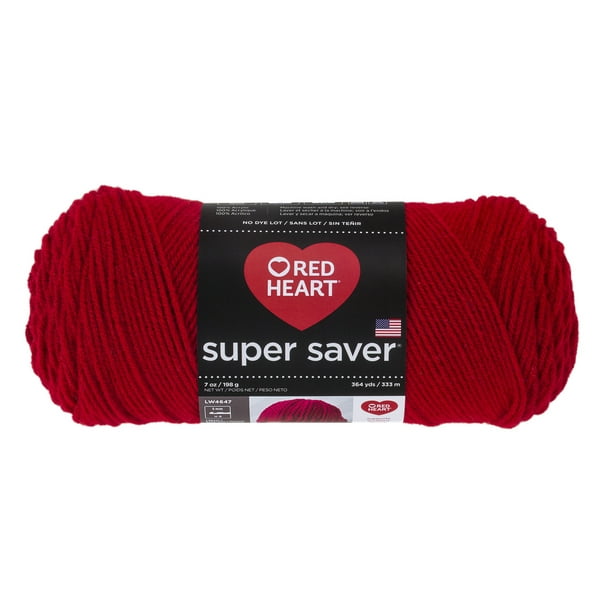 Red Heart Super Medium Acrylic Cherry Red 364 yd - Walmart .com