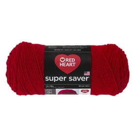 Red Heart Super Saver Yarn, Medium Acrylic Cherry Red Yarn, 364 yd