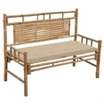 thumbnail image 1 of vidaXL Garden Bench with Cushion 120 cm Bamboo, 1 of 5