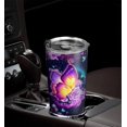 thumbnail image 4 of 20oz Butterfly Gifts for Women, Valentines Day Gifts for Her, Cute Gifts, Coffee Thermos, Coffee Gifts for Women, Purple Rose Butterfly Tumbler Cup, Insulated Travel Coffee Mug with Lid, 4 of 6