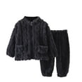 thumbnail image 2 of Pajamas Sets for Girls Fuzzy Two Piece Outfits Fleece Winter Warm Pjs Sets Cozy Long Sleeve Sweater Tops Fleece Pants Sleepwear Toddler Girl Clothes with Pockets, Age 0-8 Years, 2 of 3