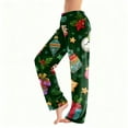 thumbnail image 2 of WTOBBY Women's Festive Flannel Pajama Pants with Christmas Print, Casual Sleepwear for Women, Merry Christmas Design with Cozy Fabric,Dark Green L, 2 of 6
