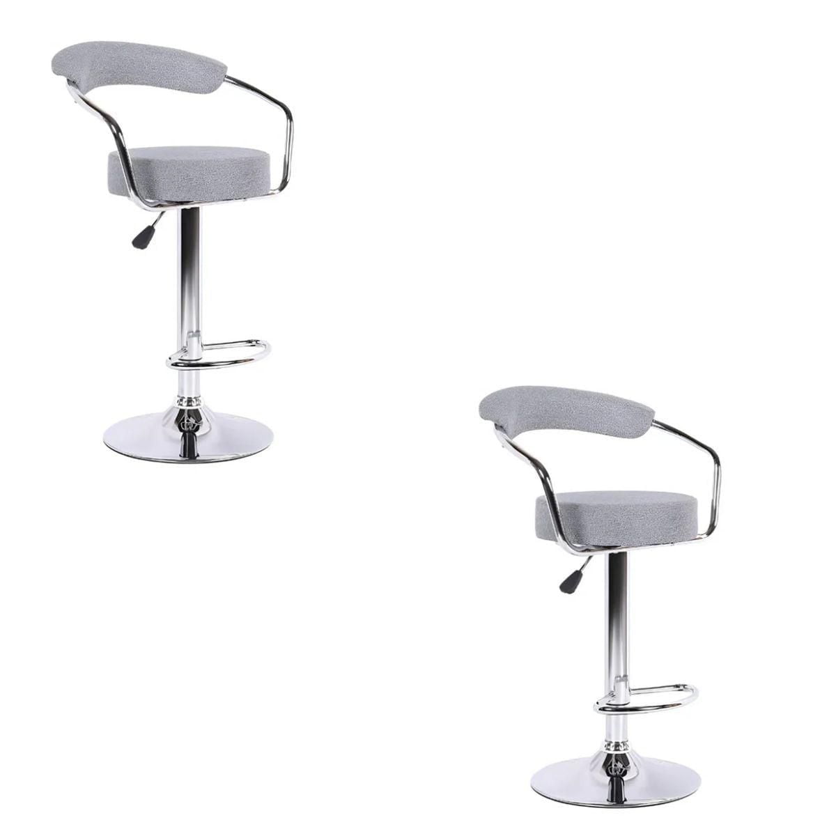 Tabouret réglable de la collection Heavenly avec base en acier inoxydable LOT DE 2