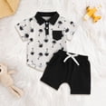 thumbnail image 2 of GXWEA Baby Boy Set 9 Month Baby Boy Clothes Toddler Baby Boy Clothes Summer Short Sleeve Print T-Shirt Tops Color Shorts Set Casual Outfit, 2 of 7