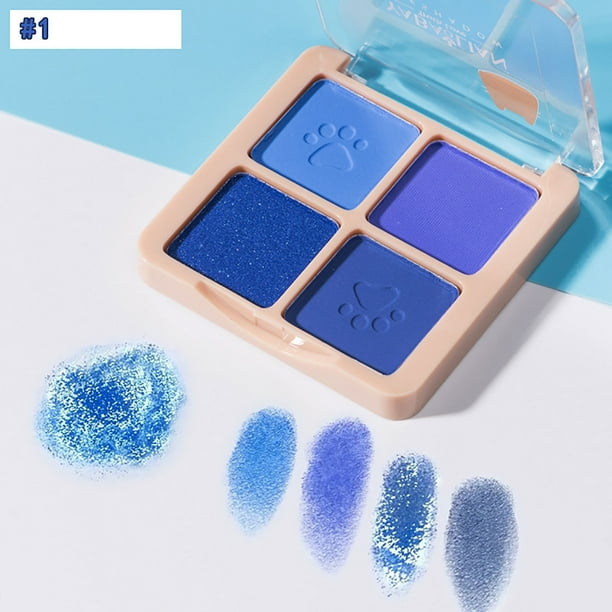 Sombra de ojos, Regalos para mujeres, Set de maquillaje de 4 colores, Maquillaje de ojos nude, Paleta de sombras de ojos mate nude, Sombra de ojos brillante con brillo, Sombra de ojos natural cálida