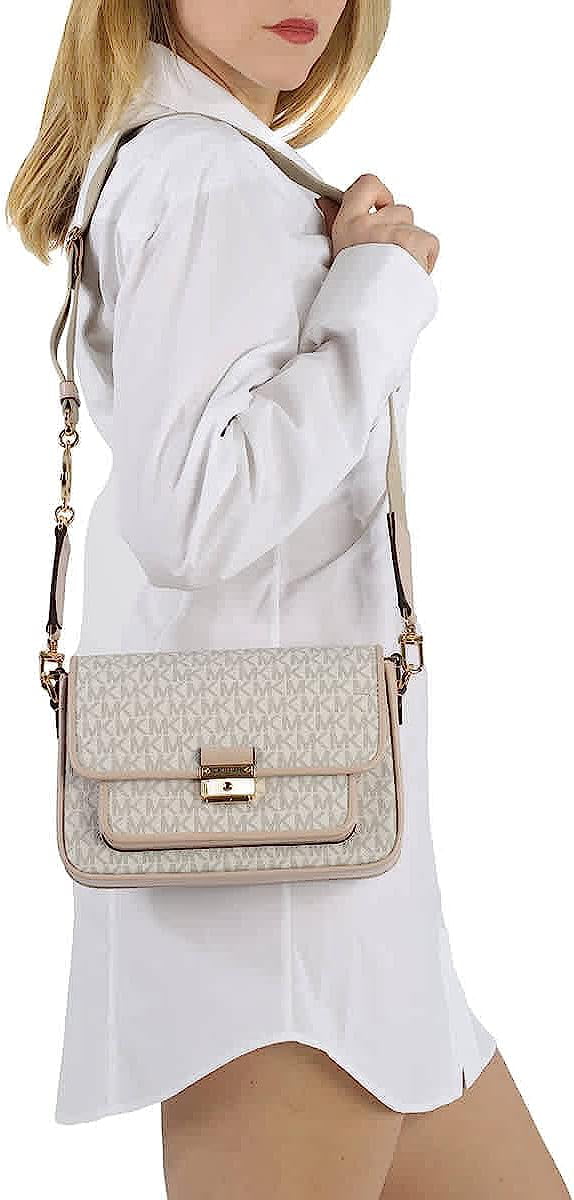 Michael Kors Ladies Bradshaw Medium Messenger Bag - Brown/Soft Pink  30S1G2BM2B-266 194900339978 - Handbags - Jomashop