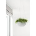 thumbnail image 3 of Ecopots Hanging Brussels Durable Modern Round Indoor/Outdoor Recycled Based Composite Flower Pot Planter, White Grey, 13", 3 of 4