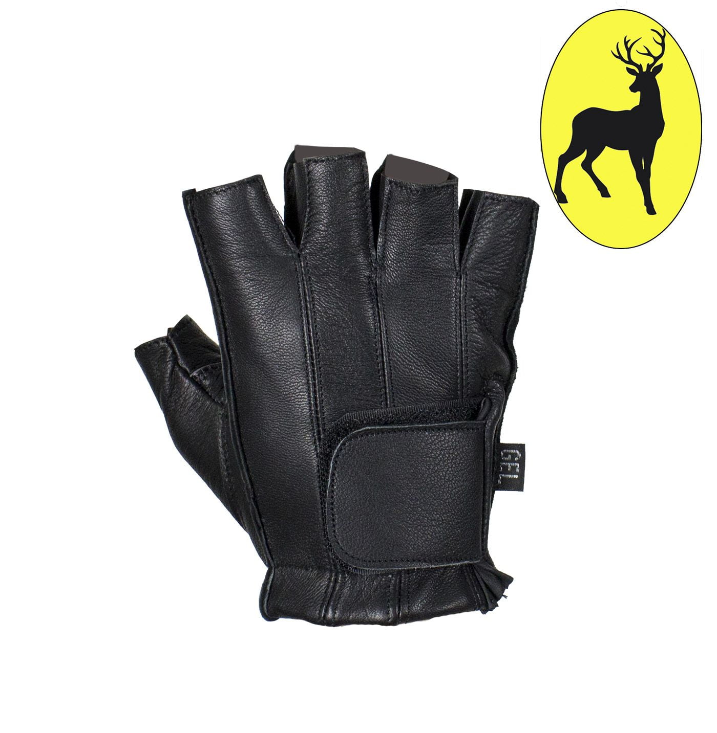 Dream Apparel Motorcycle Riding Gloves Gel Palm Riding Fingerless Deer Skin Gloves Full Panel