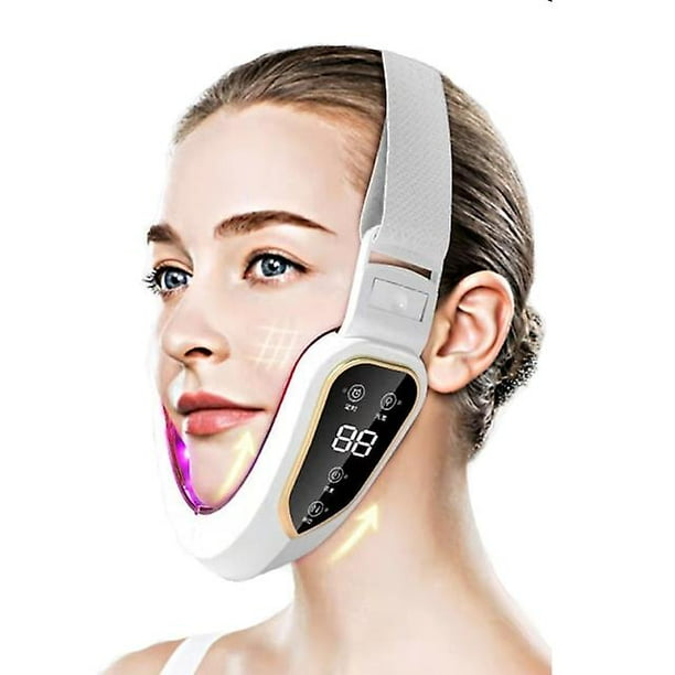 Dispositivo de Estiramiento Facial Terapia de Fotones Led Adelgazamiento Facial Masajeador de Vibración Doble Mentón en forma de V Levantamiento de Mejillas Cara Blanca ACTIVE Biensenido a ACTIVE