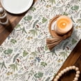 thumbnail image 4 of Table Runners 48 Inches Long, Botanical Cotton Linen Kitchen Dining Coffee Table Runner for Party Home Decor, Vintage Floral Wildflower Country Leaf Plant Tabletop Dresser Scarves Runner 13x48 Inch, 4 of 9