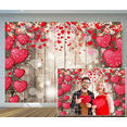 thumbnail image 2 of Valentine’s Day Love Heart Wall Tapestry, Romantic Rustic Wood Hanging Decor for Bedroom and Living Room, 2 of 8