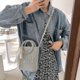 thumbnail image 2 of Bolsos de hombro de paja con lazo pequeño de verano para mujer, bolso, 2 of 4