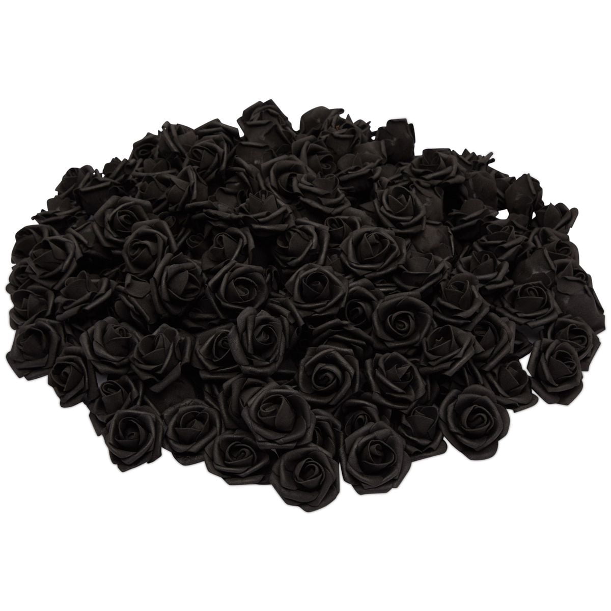 200 Pack Mini Black Rose Artificial Faux Fake Flowers Heads Bulk for