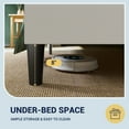 thumbnail image 6 of Allewie Queen Size Velvet Platform Bed Frame with Vertical Tufted Wingback Headboard, Easy Assembly, Under Bed Storage, No Box Spring Required, Modern Style, White, 6 of 11