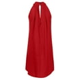 thumbnail image 7 of gakvbuo Sexy Women's Fashion Sleeveless Solid Round Neck Loose Ladies Irregular Dress, 7 of 7