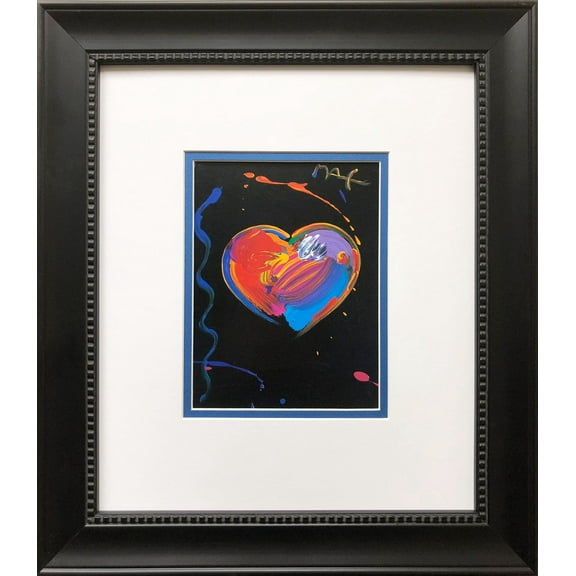 Peter Max "Black Series: Heart" Newly CUSTOM FRAMED Print Generic