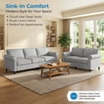 thumbnail image 3 of Puremind 2 Piece Sofa Set for Living Room, 3 Seater Sofa and Loveseat Set, Living Room Furniture Sets, Light Gray, 3 of 8
