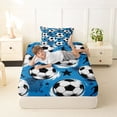 thumbnail image 4 of Erosebridal Soccer Sport Games Themed Kids Twin Sheet Sets For Football Gamer,Cute Stars Print Bedding 3-Piece, 4 of 6