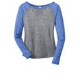 thumbnail image 5 of District Juniors Microburn Long Sleeve Raglan Tee-L (Deep Royal/ Heathered Nickel), 5 of 6