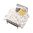 thumbnail image 2 of Cama de muñecas a escala 1/12, muebles en miniatura, bricolaje, cama doble de hierro decorativa, modelo de casa de muñecas, decoración para diorama, Hierba verde, 2 of 10