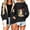 Black, variant on Edvintorg Fall Jackets for Women Plus Size Christmas Printed Long Sleeve Zip up Hooded Fleece Coat with Pocket Women's Clothes Gray M-3XL