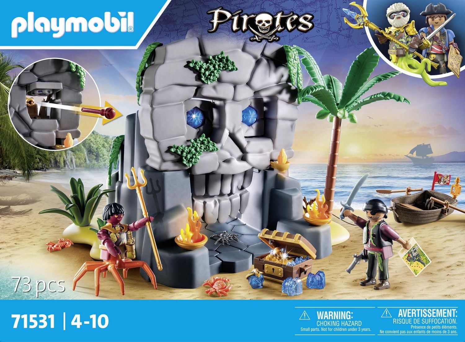 Playmobil Ile au trésor avec pirate et monstre marin