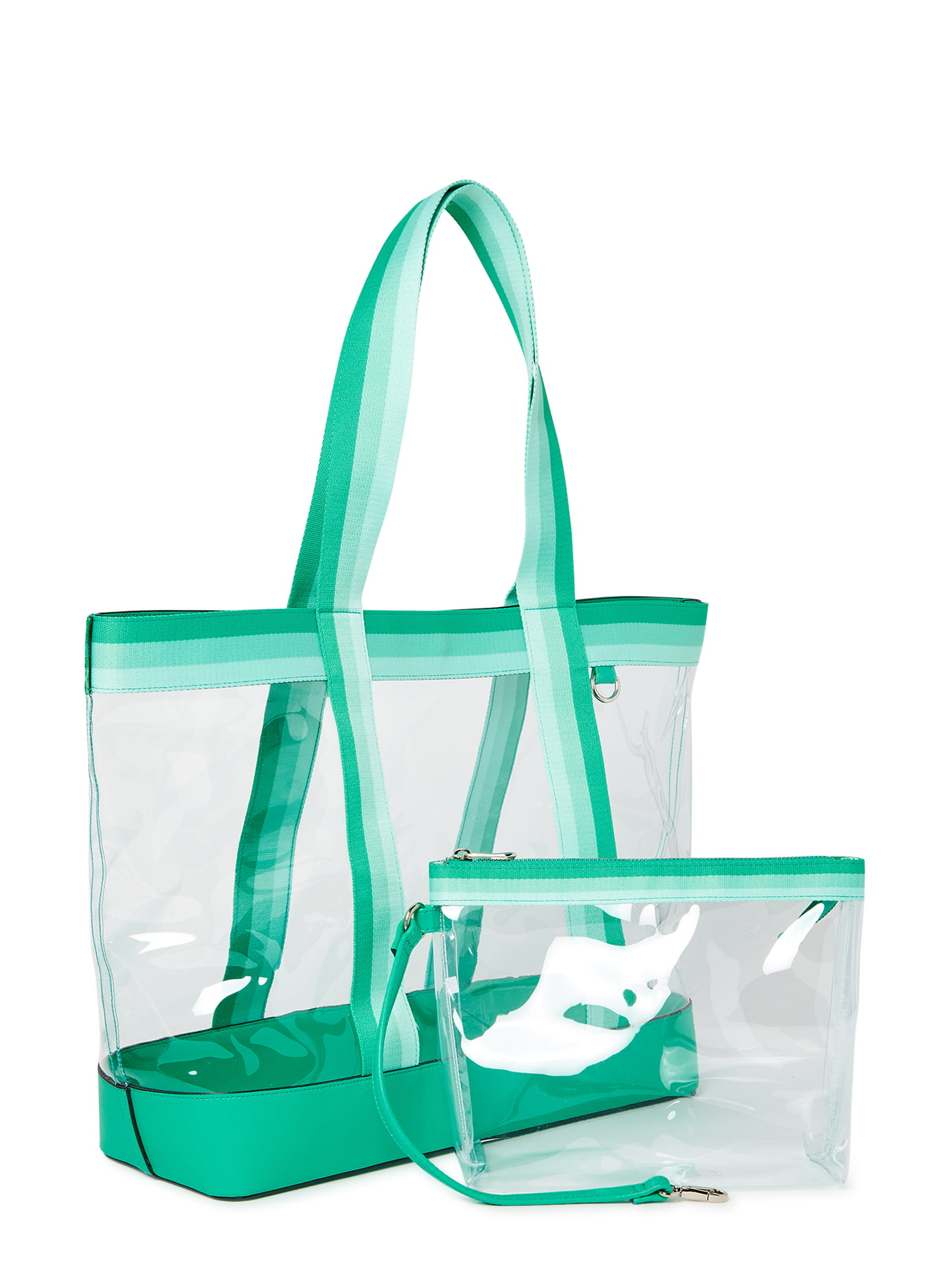 Time and Tru Women’s Tote and Pouch Set, 2-Piece Mint Chip – Walmart ...