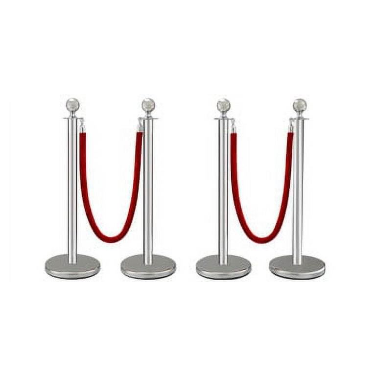 Top Ball Stainless Steel Crowd Control 1.5 Meter Velvet Rope