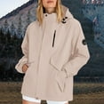 thumbnail image 2 of ManxiVoo Veste Imperméable à Capuche pour Femmes Multi-Poches Manteau d'Activité Extérieure Coupe-Vent Équipement de Randonnée pour Aventurières Taille P Rose, 2 of 6