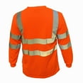 thumbnail image 2 of 2 Pack-High Visibility Long Sleeve T-Shirt Hi Vis Orange Work Safety Reflective Tape Class 3 Size: X-Large, 2 of 6