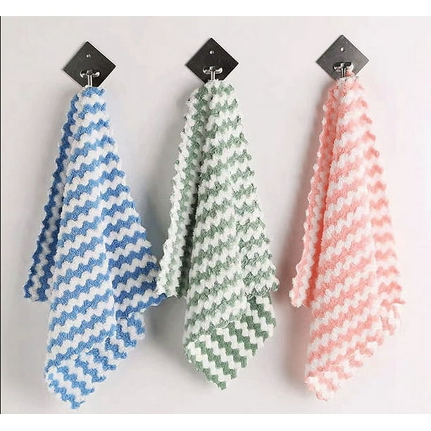 Paños de cocina de terciopelo con ondas de agua | Paños de limpieza de cocina superabsorbentes y de secado rápido | Trapos gruesos y lavables para uso doméstico | Tamaños: 22 x 22 cm o 25 x 25 cm |