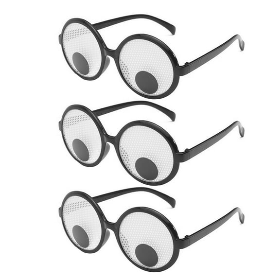 vnanda Funny Spinner Glasses 3/6 Pairs Cartoon Ratory Eyeball Novelty Unisex Lightweight Elastic Legs Shaking Eye Prom Party Glasses Pranks Toy Fun Gift