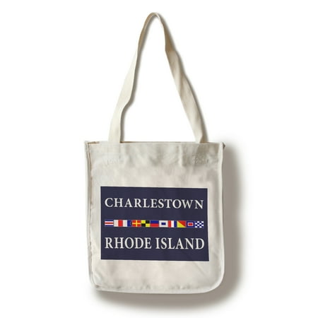 Flag Tote Bag - Charlestown, Rhode Island - Nautical Flags (100% Cotton Tote Bag - Reusable)