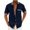 Dark Blue, variant on Vivianyo HD Short Sleeve Button Down Casual Tee for Men Men's Fashion Casual Solid Color Short Sleeve Turndown Collar Blouse Shirt