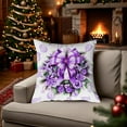 thumbnail image 2 of SLYNSHome Christmas Throw Pillow Covers,Purple Winter Holiday Pillow Case Snowman Santa Claus Cushion Case Decoration for Sofa Couch, 2 of 6