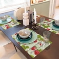 thumbnail image 4 of Fruit Linen Placemats Set of 4 Strawberry Plants Flowers Placemats for Indoor Outdoor Party Home Desktop Kitchen Dining Room Decor 12x18 Inch, 4 of 5