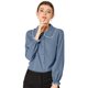 thumbnail image 1 of Blusa de Manga Larga Allegra K con cuello Peter Pan y volantes Azul polvoriento L, 1 of 6