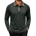 thumbnail image 2 of TOMVIGX Henley Shirts for Men Casual Button Down Long Sleeve Polo Shirt Fashion Outdoor Breathable Golf Shirts Lightweight Hiking Travel Moisture Wicking Crew Neck Tee Green 2XL, 2 of 7