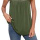 thumbnail image 5 of Camisetas sin mangas con cuello redondo para mujer, camisa informal holgada de encaje de Color puro, plisada, sin mangas, para la vida diaria, 5 of 7
