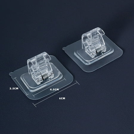

Teissuly Self Adhesive Hooks Rod Bracket Pole Drapery Hook Holders For Home Bathroom